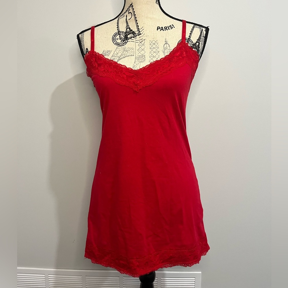 Majora Y2K Red Lace Trim Camisole